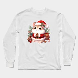 Cute Christmas Santa Hamster Long Sleeve T-Shirt